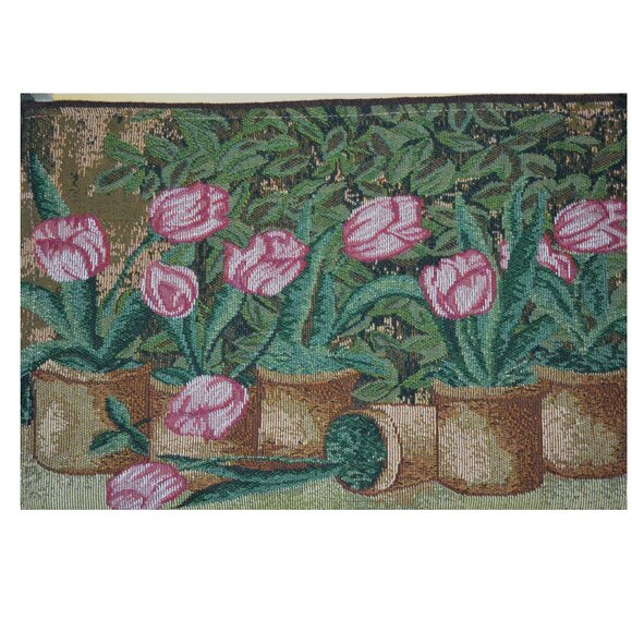 Set of 8 Cloth Placemats Flowers in Pots Dining Table Decor And Use - Picture 1 of 5